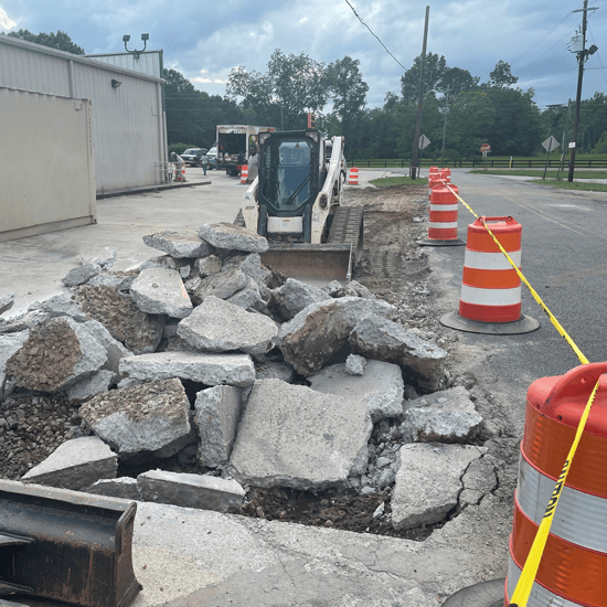 Clean site after concrete removal