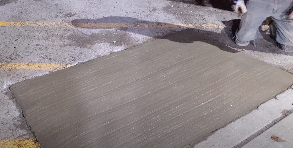 Completed concrete ramp