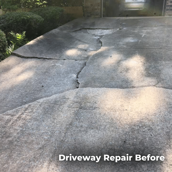 Damaged concrete surface before restoration
