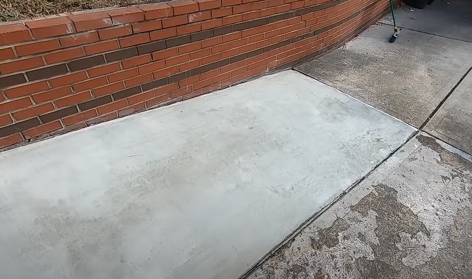 Newly resurfaced concrete